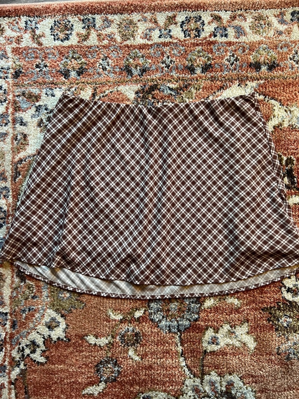 Abercrombie & Fitch Brown Plaid Mini Skort